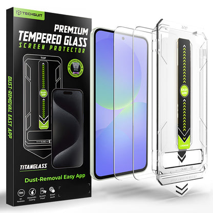 Techsuit TitanGlass CrystalHD Displayschutzfolie für Samsung Galaxy A37 5G / A36 A366, Sicherheitsglas, 2 Stück Set