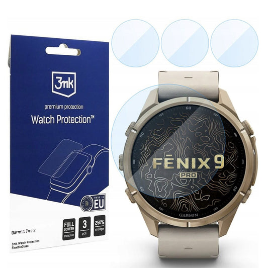 3MK FlexibleGlass Schutzfolie für Garmin Fenix 9 Pro 43mm, 3er Set, Flexibles Glas