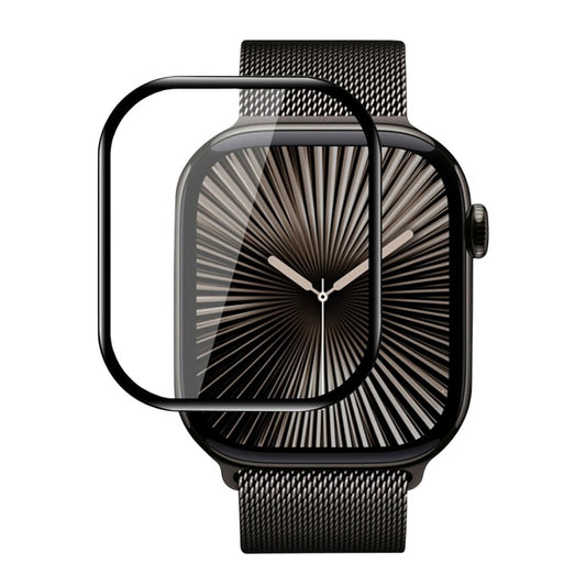 Blueo High Molecule Schutzfolie für Apple Watch Series 10 42mm, Gehärtetes Glas, Schwarz