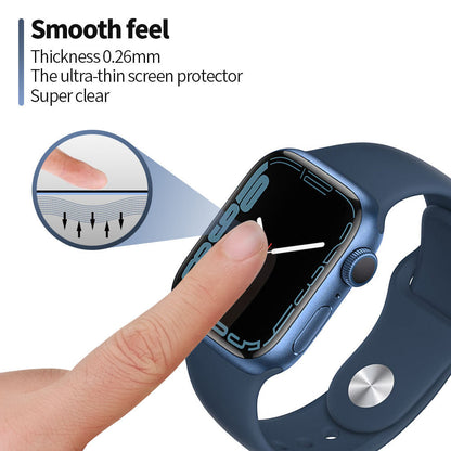 Blueo High Molecule Protective Film for Apple Watch Series 10 42mm, Tempered Glass, Black