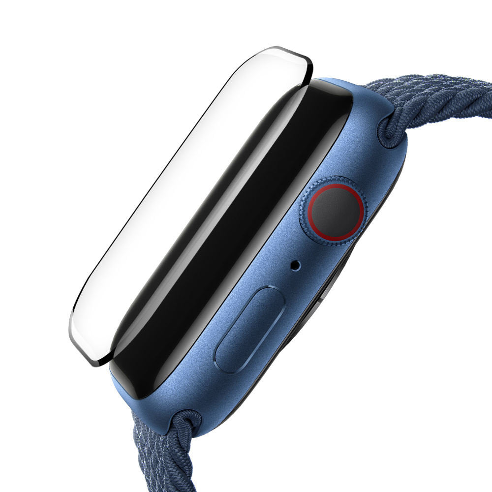 Blueo High Molecule Schutzfolie für Apple Watch 44mm Series, gehärtetes Glas, schwarz