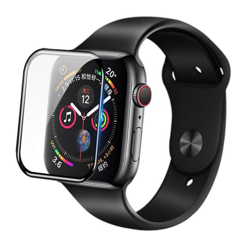 Blueo High Molecule Schutzfolie für Apple Watch 44mm Series, gehärtetes Glas, schwarz