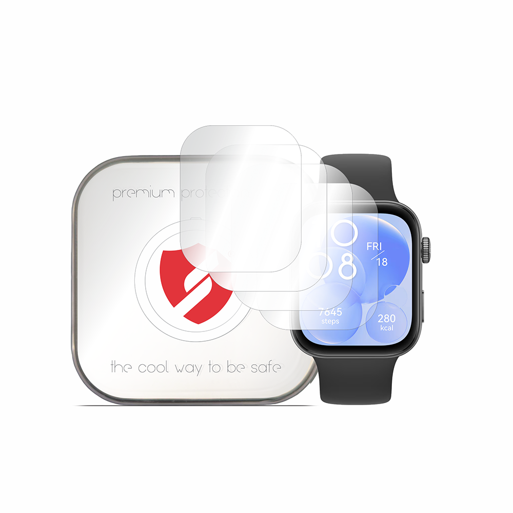 Smart Protection Premium Classic Schutzfolie für Huawei Watch Fit 4 / Fit 3, 4 Stück Set, Kunststoff