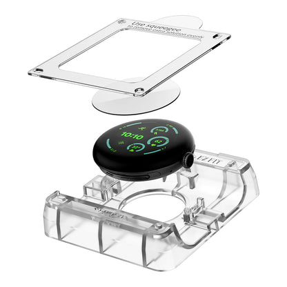 Schutzfolie Spigen Elite Shield EZ FIT für Google Pixel Watch 41mm Series, 2er Set, Gehärtetes Glas, Transparent AFL08524