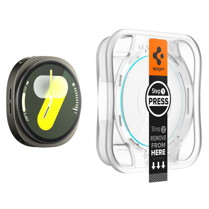 Schutzfolie Spigen GlastR EZ FIT für Samsung Galaxy Watch8 40mm, Set 2 Stück, Gehärtetes Glas AGL09876