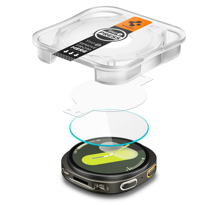Schutzfolie Spigen GlastR EZ FIT für Samsung Galaxy Watch8 44mm, Set 2 Stück, Gehärtetes Glas AGL09874