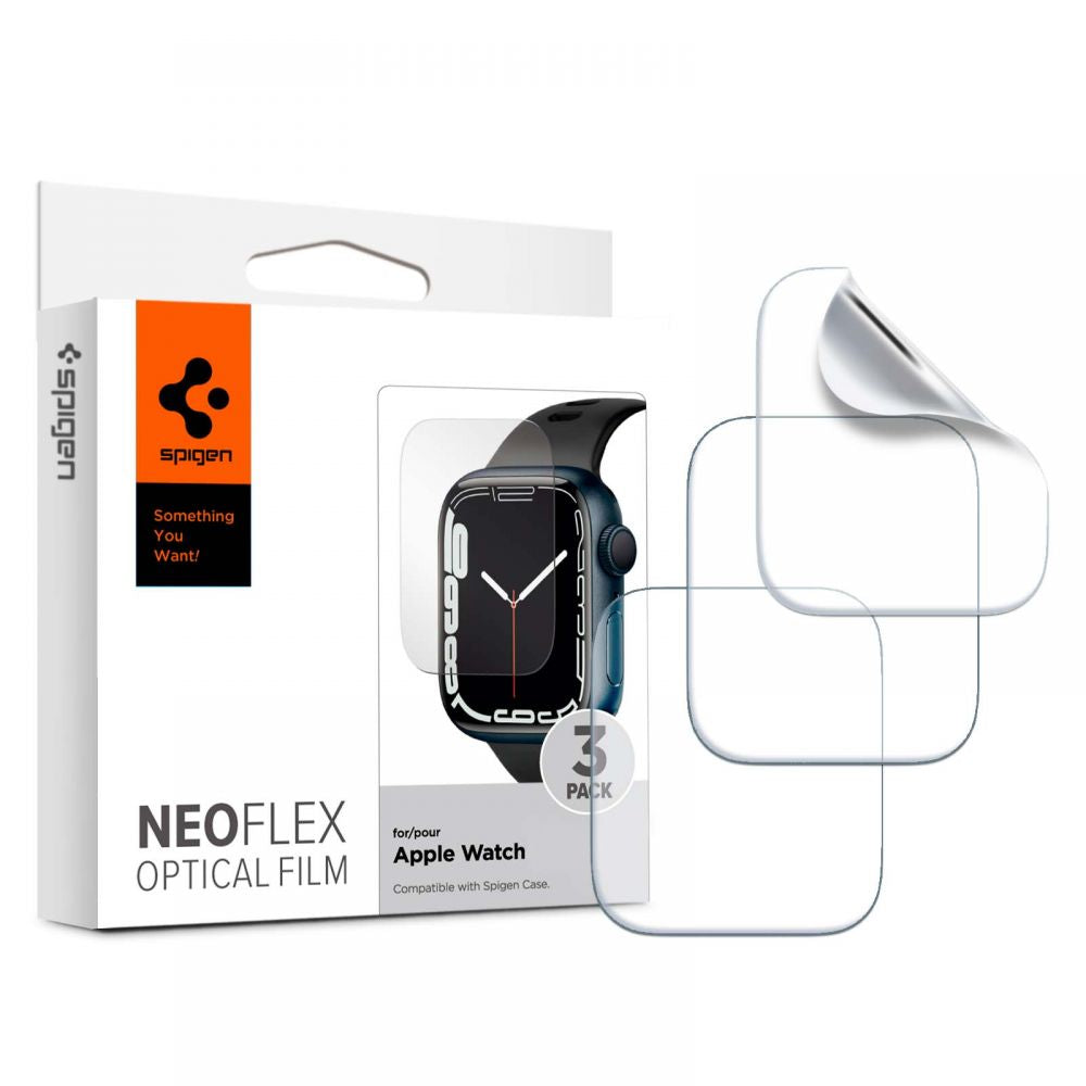 Schutzfolie Spigen Neo Flex für Apple Watch 45mm / 44mm / 42mm Serie, Set 3 Stück, Kunststoff AFL04049