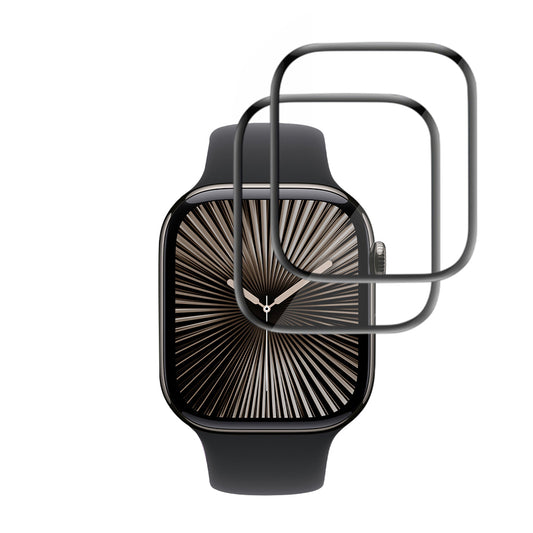 Schutzfolie Techsuit Nano Flex für Apple Watch Series 10 / 11 42mm, Set 2 Stück, Kunststoff, Schwarz
