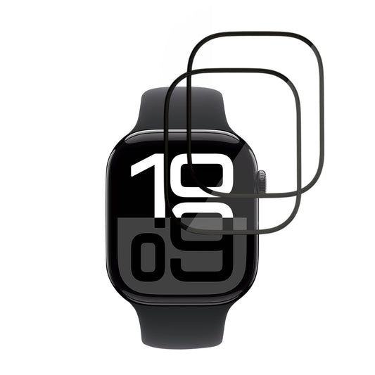 Schutzfolie Techsuit Nano Flex für Apple Watch Series 10 / 11 46mm, Set 2 Stück, Kunststoff, Schwarz