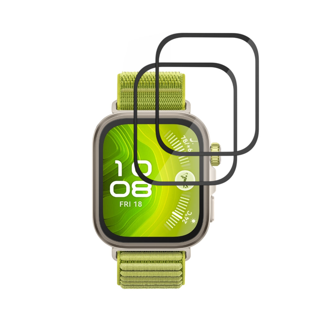 Schutzfolie Techsuit Nano Flex für Huawei Watch Fit 4 Pro, Set mit 2 Stück, Kunststoff, Schwarz