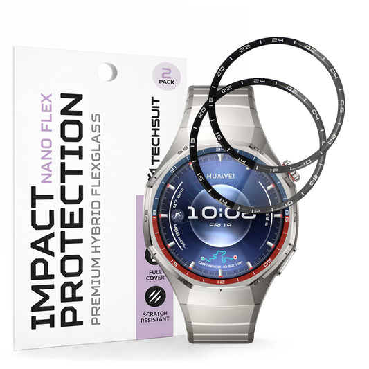 Schutzfolie Techsuit Nano Flex für Huawei Watch GT 6 Pro, Set mit 2 Stück, Kunststoff, Schwarz
