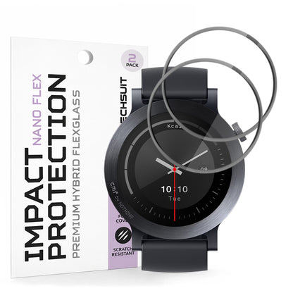 Techsuit Nano Flex Protection Film for Nothing CMF Watch 3 Pro, Set of 2 pieces, Plastic, Black