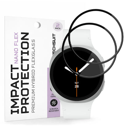 Schutzfolie Techsuit Nano Flex für Samsung Galaxy Watch8 44mm, Set 2 Stück, Kunststoff, Schwarz