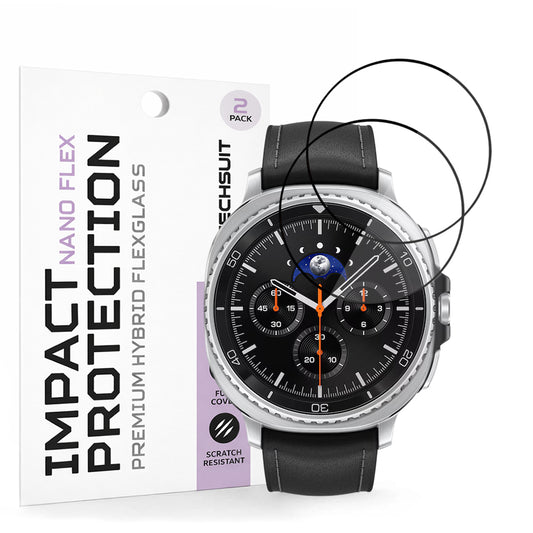 Schutzfolie Techsuit Nano Flex für Samsung Galaxy Watch8 Classic, Set 2 Stück, Kunststoff, Schwarz