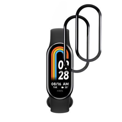 Schutzfolie Techsuit Nano Flex für Xiaomi Smart Band 8, Set mit 2 Stück, Kunststoff, Schwarz