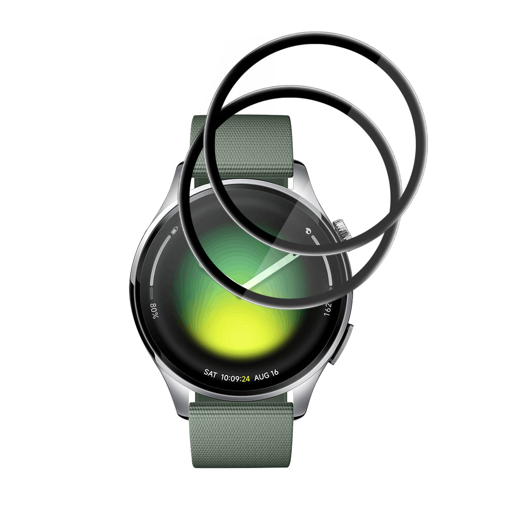 Schutzfolie Techsuit Nano Flex für Xiaomi Watch 5, Set mit 2 Stück, Kunststoff, Schwarz