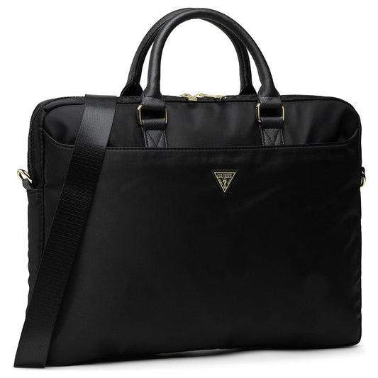Guess Triangle Logo Tasche für 16-Zoll-Laptop, Schwarz