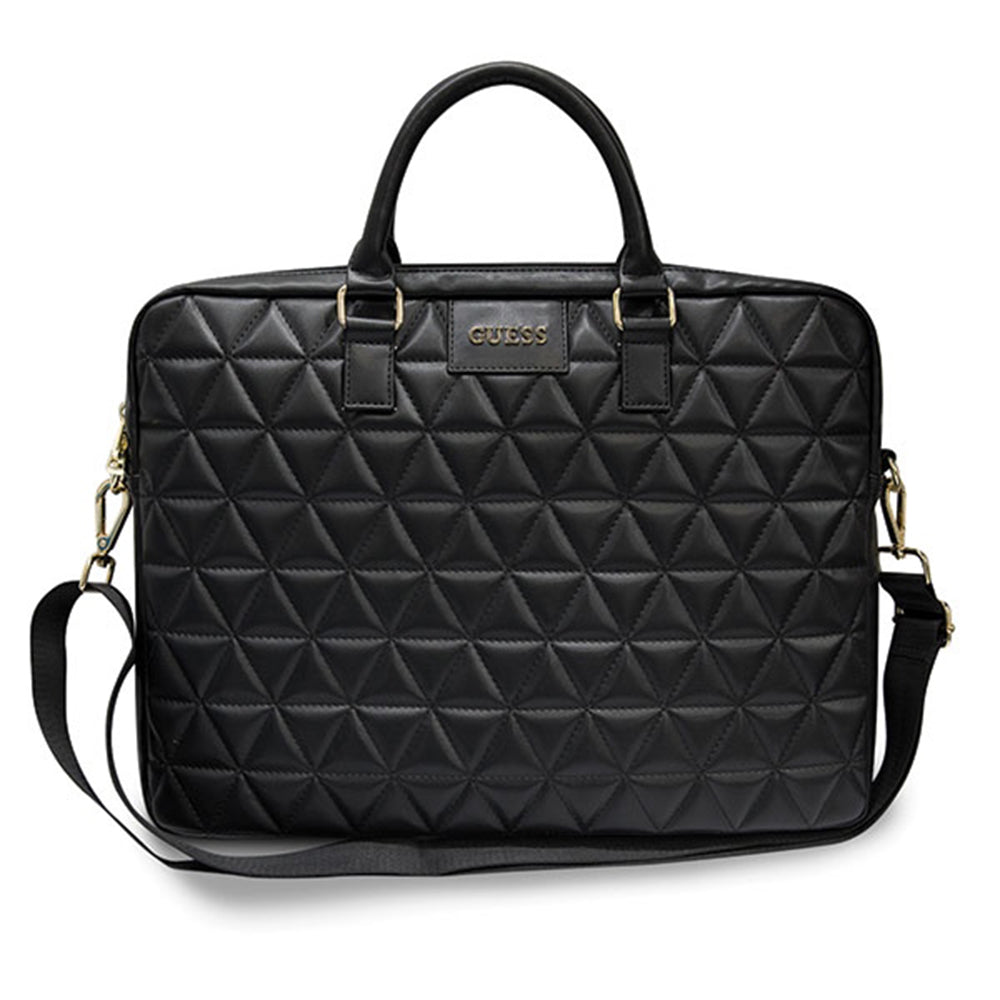 Guess Quilted Tasche für 15-Zoll-Laptop, Schwarz