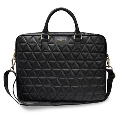 Guess Quilted Tasche für 15-Zoll-Laptop, Schwarz