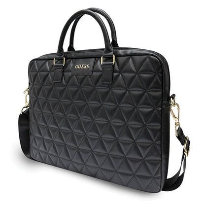 Guess Quilted Tasche für 15-Zoll-Laptop, Schwarz