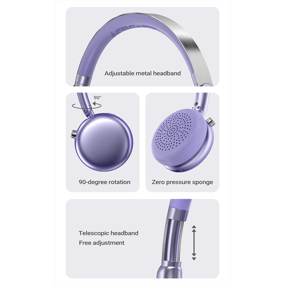 Handsfree Bluetooth Acefast H8, A2DP, ANC, Silber