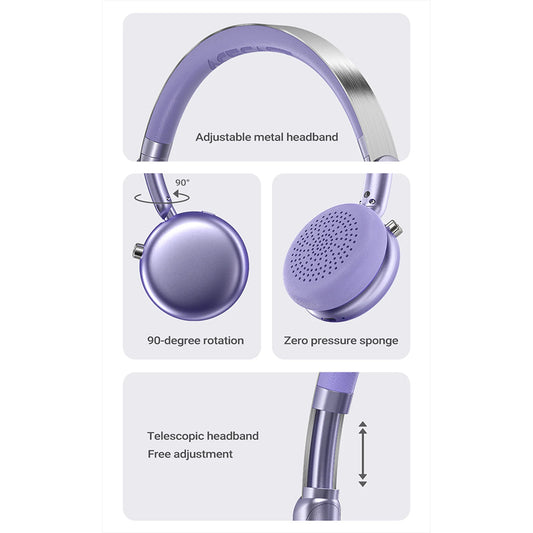 Handsfree Bluetooth Acefast H8, A2DP, ANC, Lila