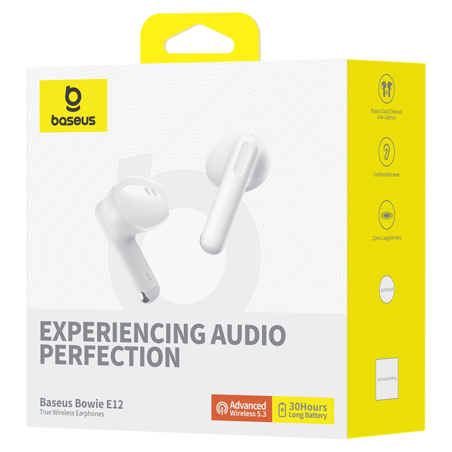Bluetooth-Freisprecheinrichtung Baseus Bowie E12, TWS, Weiß A00059801216-Z1 
