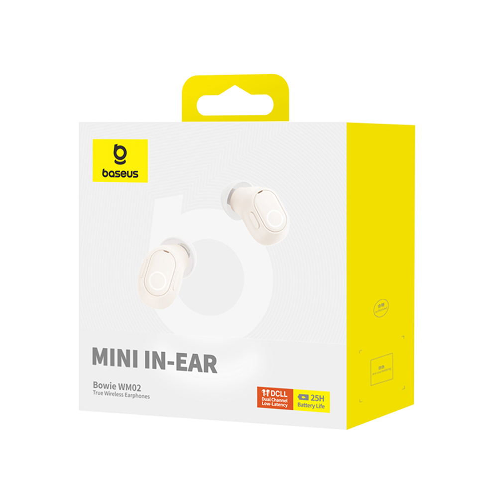 Handsfree Bluetooth Baseus Bowie WM02, TWS, White, Resaled NGTW370202
