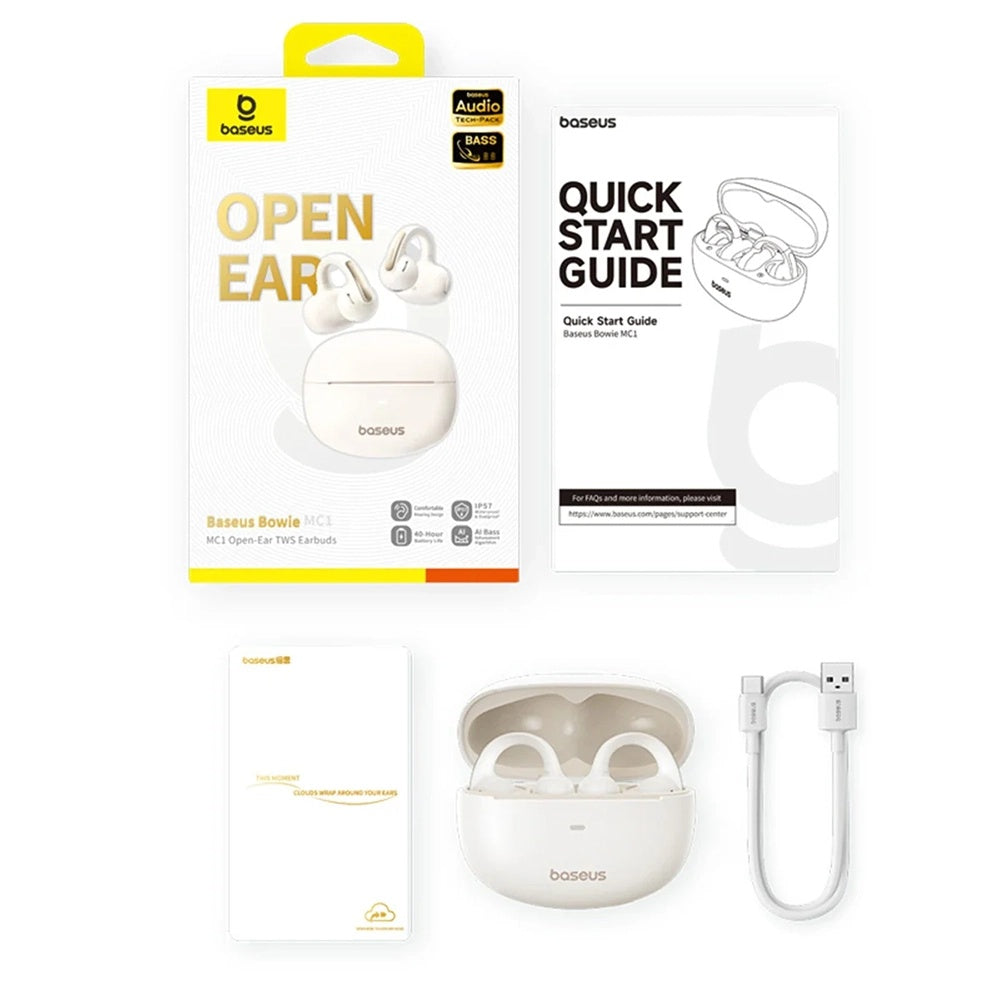 Handsfree Bluetooth Baseus Bowie MC1, TWS, Weiß A00083501226-00