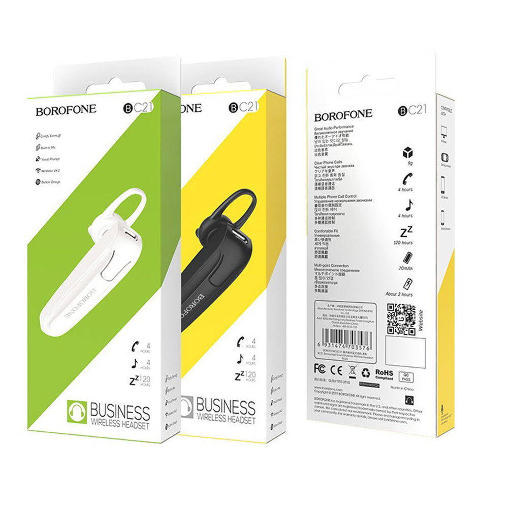 Bluetooth-Freisprecheinrichtung Borofone Encourage BC21, MultiPoint, A2DP, Schwarz