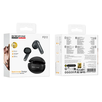 Bluetooth-Freisprecheinrichtung Borofone FQ12 Nice, TWS, Schwarz