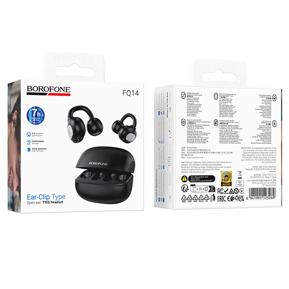 Bluetooth-Freisprecheinrichtung Borofone FQ14 Joy, TWS, Schwarz