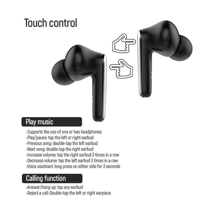 Handsfree Bluetooth ColorWay TWS3, TWS, Schwarz