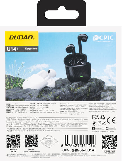 Handsfree Bluetooth Dudao U14+, TWS, Schwarz