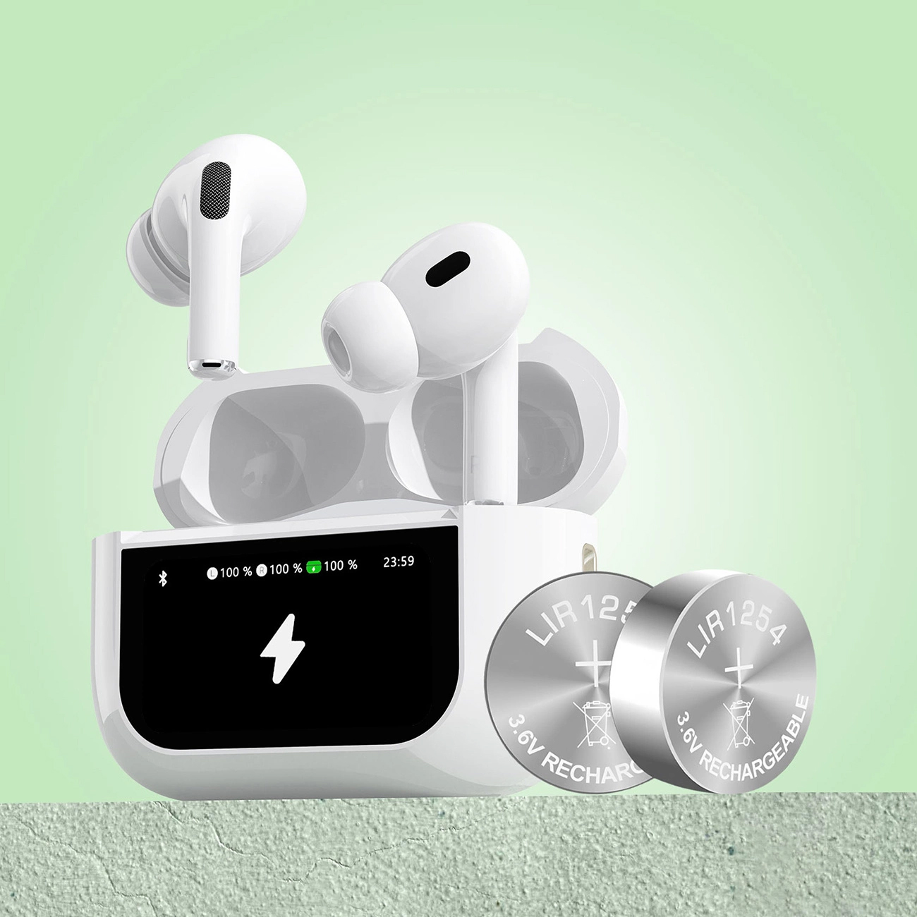 Bluetooth-Freisprecheinrichtung Dudao U19 Display, TWS, Weiß, Wiederverpackt