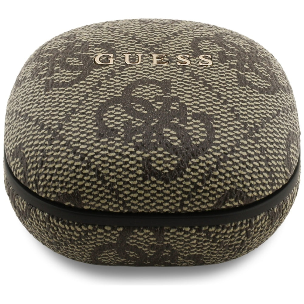Handsfree Bluetooth Guess 4G Classic Metal Logo, TWS, Braun