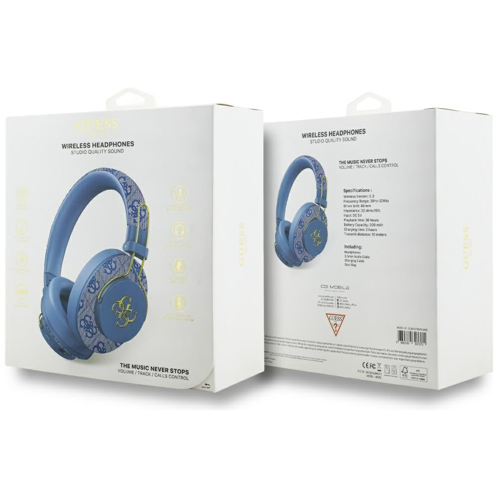 Handsfree Bluetooth Guess 4G Metal Logo, A2DP, Blau