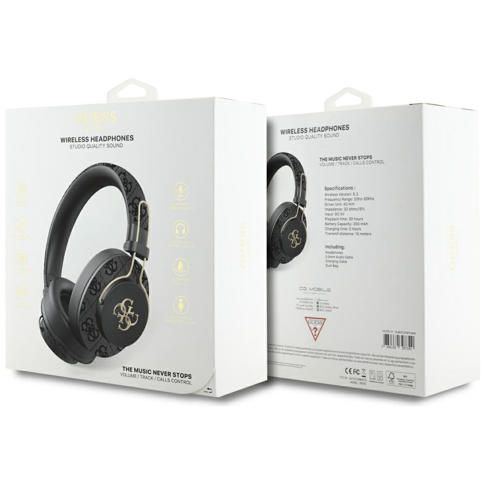 Handsfree Bluetooth Guess 4G Metal Logo, A2DP, Schwarz
