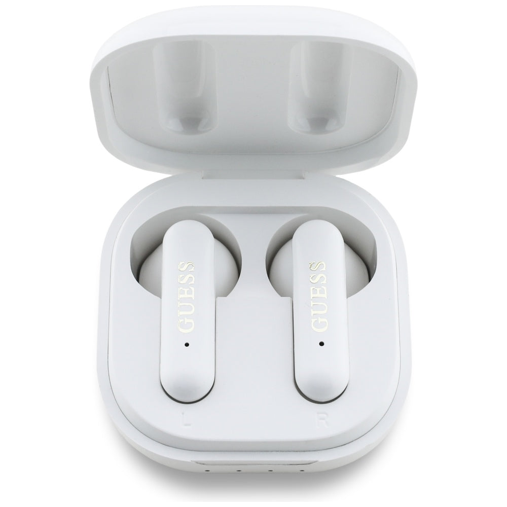 Handsfree Bluetooth Guess 4G Metal Logo, TWS, Weiß