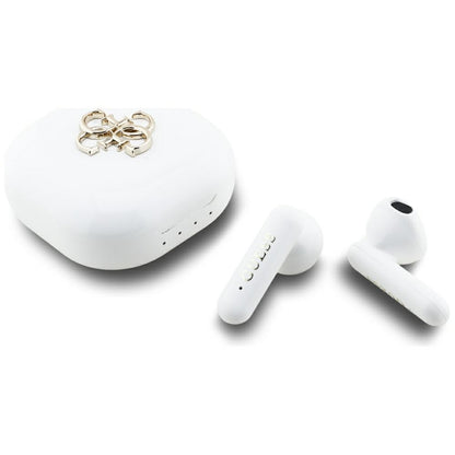Handsfree Bluetooth Guess 4G Metal Logo, TWS, Weiß