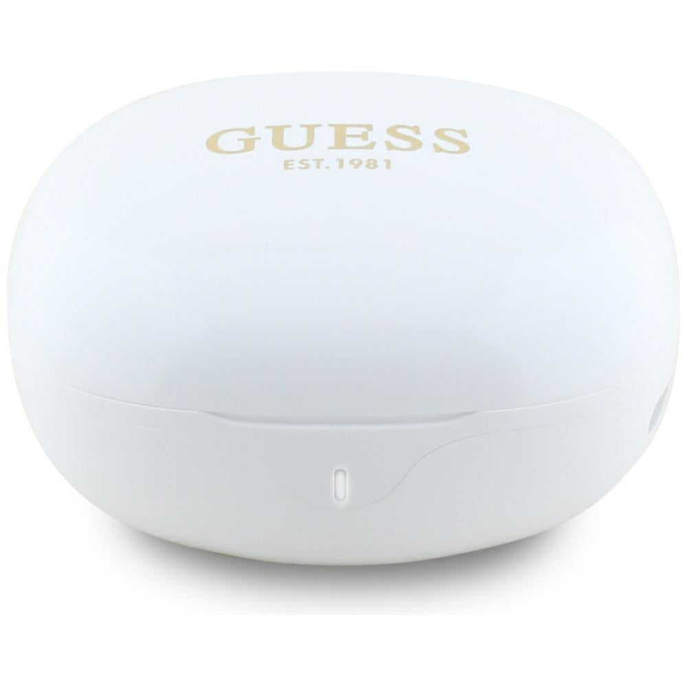 Handsfree Bluetooth Guess Flat Classic Logo Electroplated, TWS, Weiß