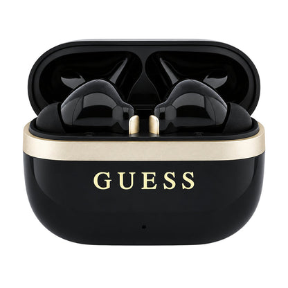 Guess Glossy Gold Line Printed Classic Logo Bluetooth-Headset, TWS, Schwarz