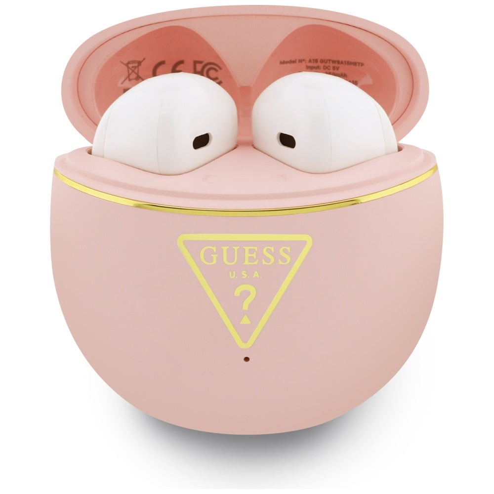 Handsfree Bluetooth Guess Script Print, TWS, Rosa