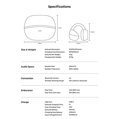 Handsfree Bluetooth HAVIT OWS916, TWS, Schwarz