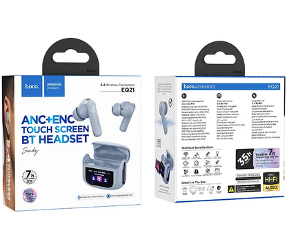 Bluetooth-Headset HOCO EQ21, TWS, ANC, Blau