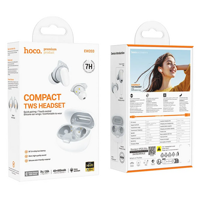 Handsfree Bluetooth HOCO EW203, TWS, Weiß