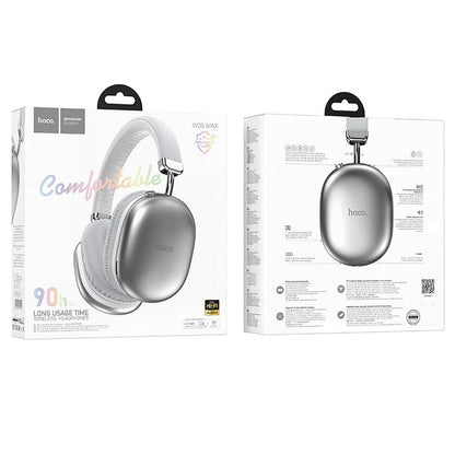 HOCO W35 Max Bluetooth Over-Ear Kopfhörer | Silber | 90h Akku | AUX & TF