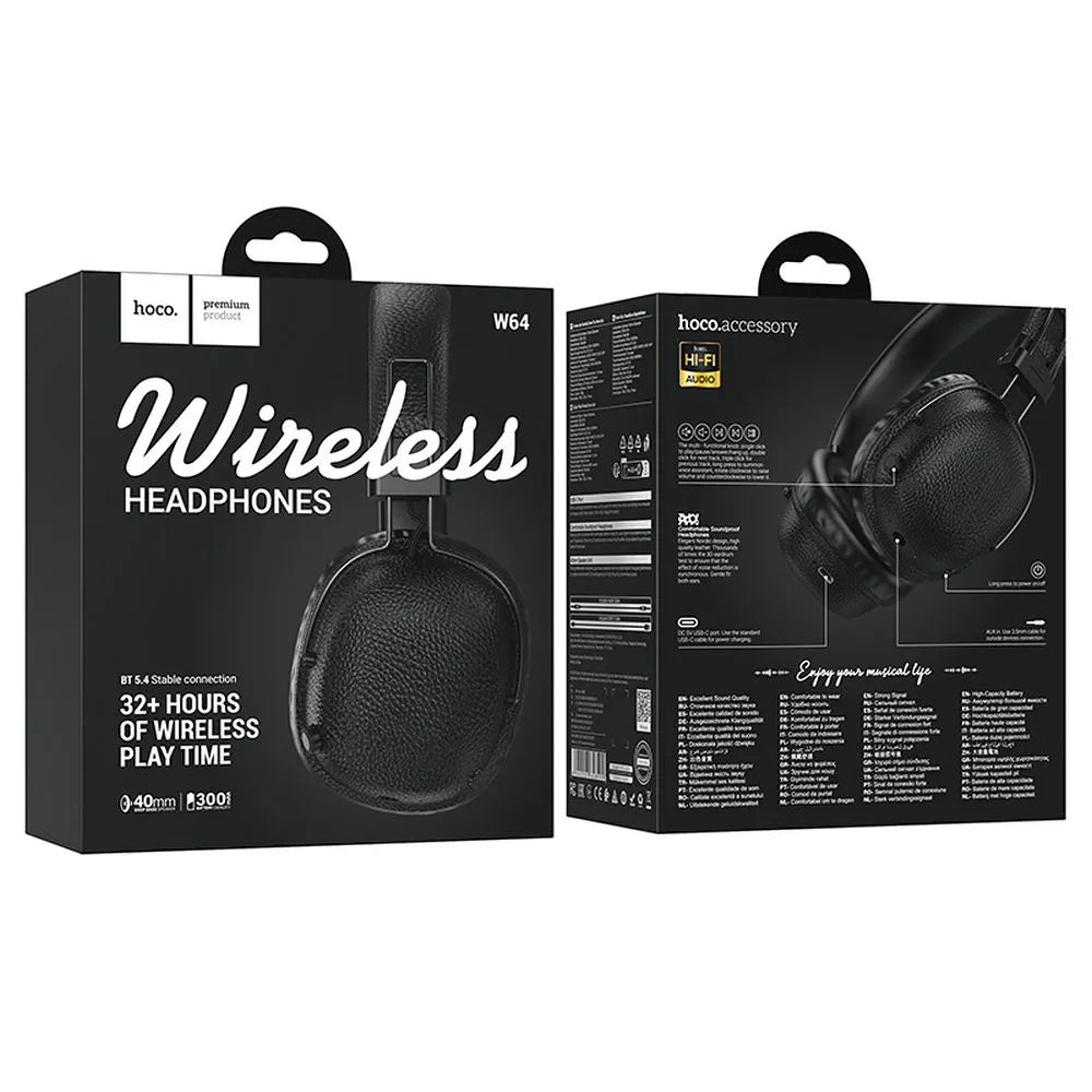 Handsfree Bluetooth HOCO W64, A2DP, Schwarz