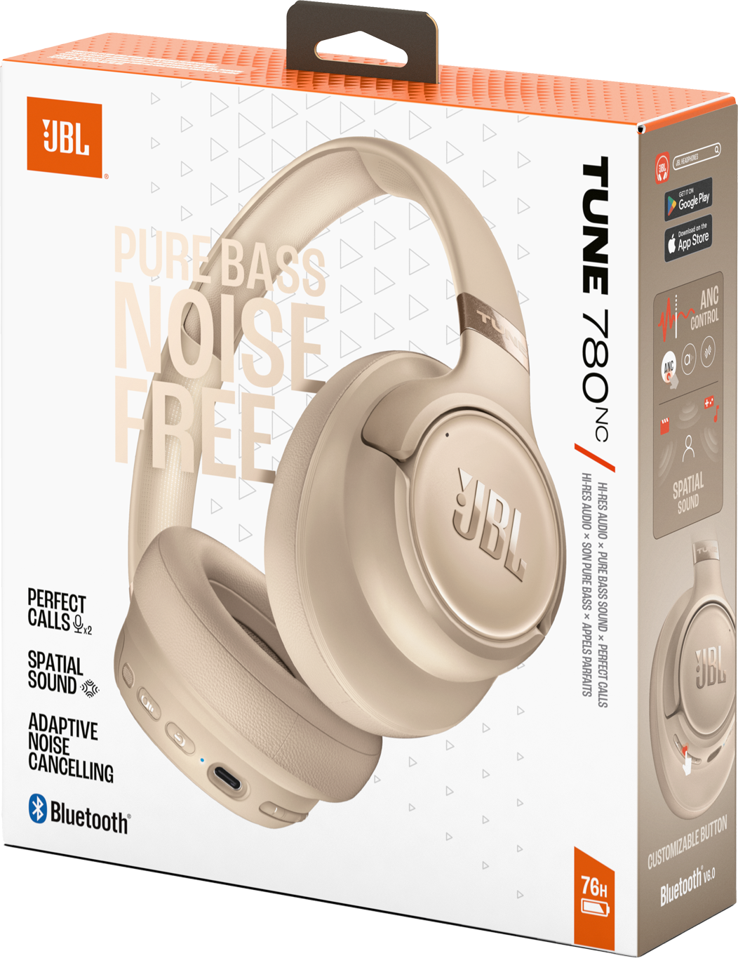 Freisprecheinrichtung Bluetooth JBL Tune 780NC, MultiPoint, A2DP, ANC, Beige JBLT780NCBEG