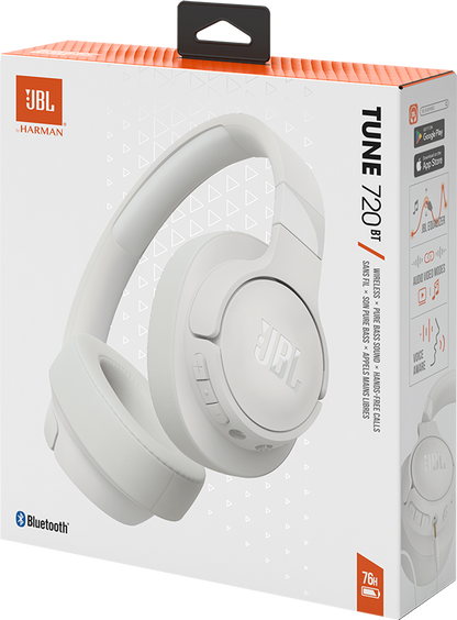 Freisprech-Bluetooth JBL Tune 720BT, MultiPoint, A2DP, Weiß, Wiederaufbereitet JBLT720BTWHT